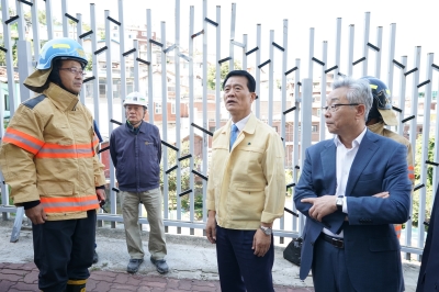 한성대 신축공사장 화재현장 방문